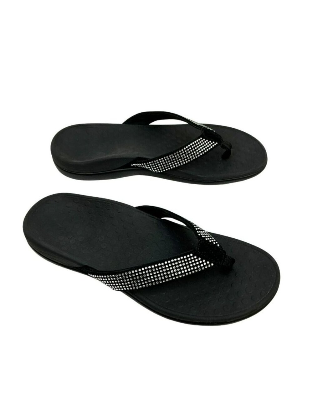 Vionic Black Womens 8.5 Thong Sandal Tide RS Rhinestone Embellished Orthotic - Picture 7 of 9